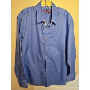 Robert Graham Soft Woven Cotton  Button Down With Contrast Trimming Size Large